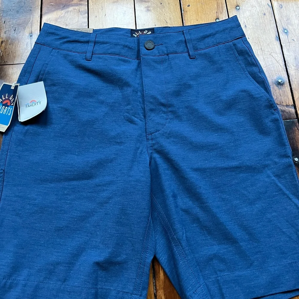 Faherty Brand NWT Men's 'All Day Shorts' Size 28 Performance Stretch New Blue